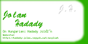 jolan hadady business card